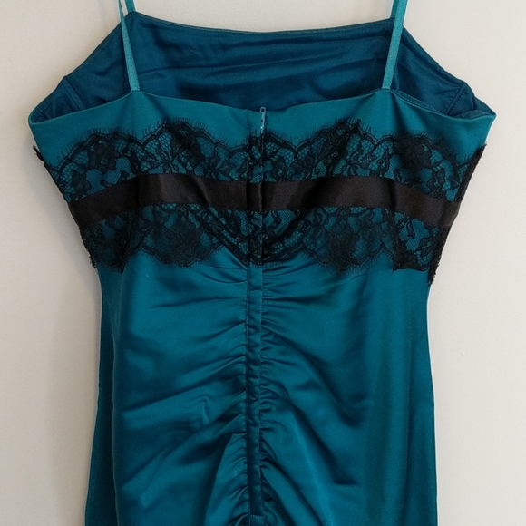 BCBG Dark Teal stretchy Strapless dress - Picture 4 of 8